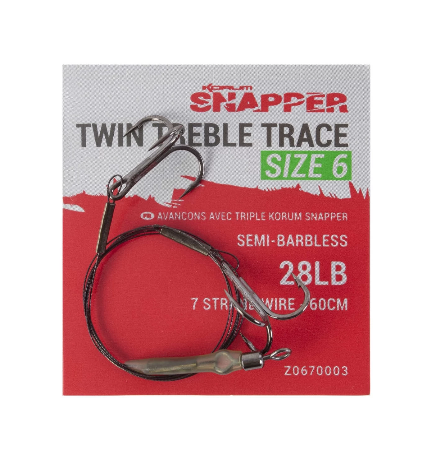 Korum Snapper Twin Treble Traces 1x7 1 Korum Snapper Twin Treble Traces 1x7