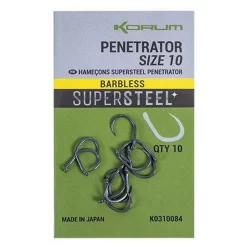 KORUM Penetrator Barbless Single Eyed Hook -Angler’s Cove Outlet Store korum penetrator barbless single eyed hook 2